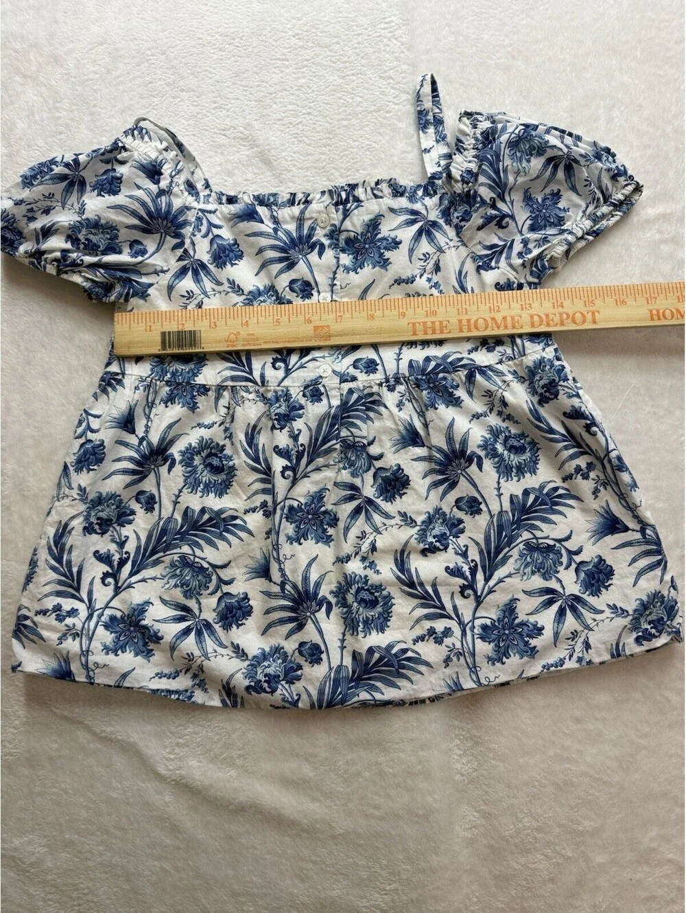 Janie And Jack 12 Girls  Smocked Top Puff Sleeve Floral Print  Summer (2498)